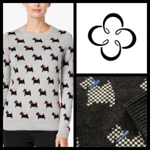 NWT Charter Club Scottie Studded Collar Sweater